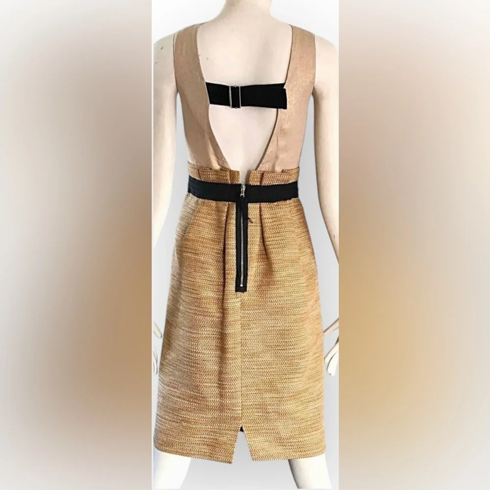 DOLCE & GABBANA Vintage Gold Metallic Dress, Size 44 IT (8 US) - Picture 4 of 16